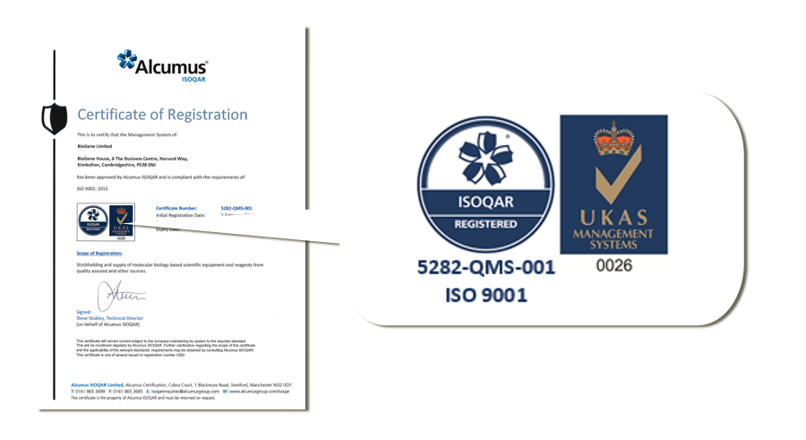 BioGene ISO 9001 certificate download